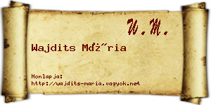 Wajdits Mária névjegykártya